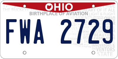 OH license plate FWA2729