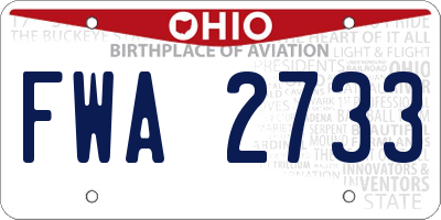 OH license plate FWA2733