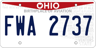 OH license plate FWA2737