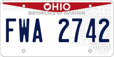 OH license plate FWA2742