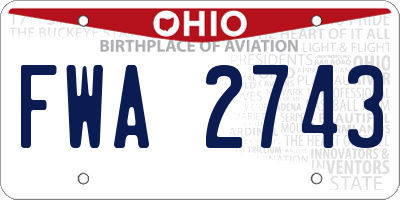 OH license plate FWA2743