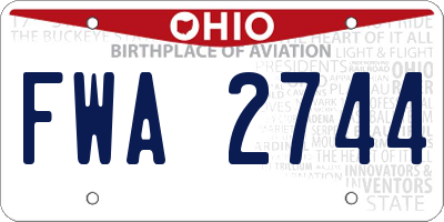 OH license plate FWA2744