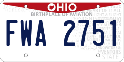 OH license plate FWA2751