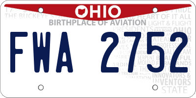 OH license plate FWA2752