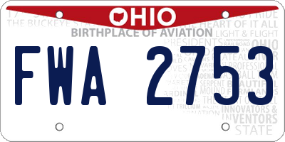 OH license plate FWA2753