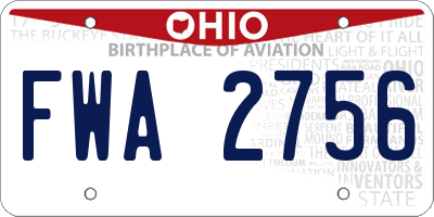 OH license plate FWA2756