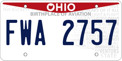 OH license plate FWA2757