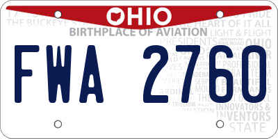 OH license plate FWA2760