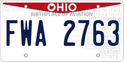 OH license plate FWA2763