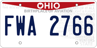 OH license plate FWA2766