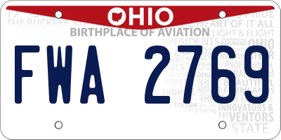 OH license plate FWA2769