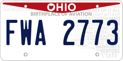 OH license plate FWA2773