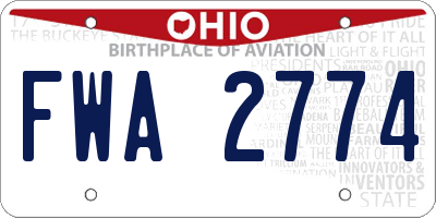 OH license plate FWA2774