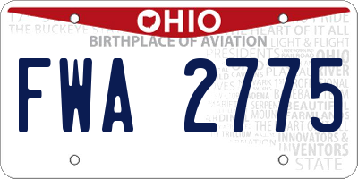 OH license plate FWA2775