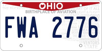 OH license plate FWA2776