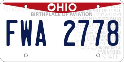 OH license plate FWA2778