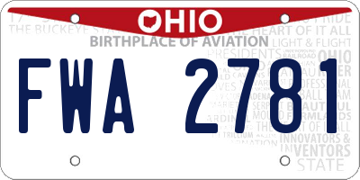 OH license plate FWA2781