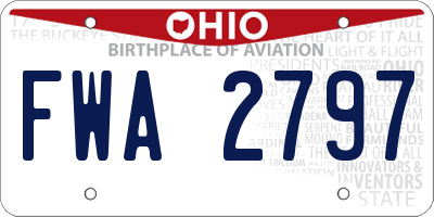 OH license plate FWA2797