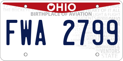 OH license plate FWA2799