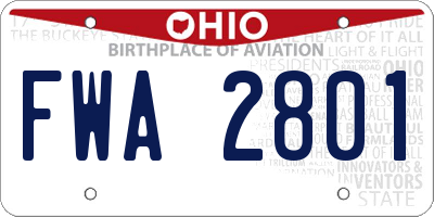 OH license plate FWA2801