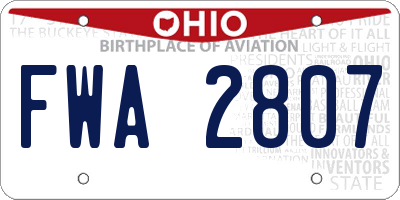 OH license plate FWA2807