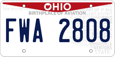 OH license plate FWA2808