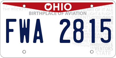 OH license plate FWA2815