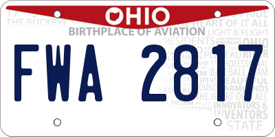 OH license plate FWA2817