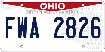 OH license plate FWA2826