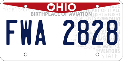 OH license plate FWA2828