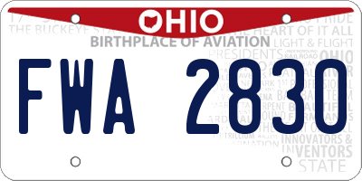 OH license plate FWA2830