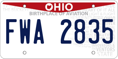 OH license plate FWA2835