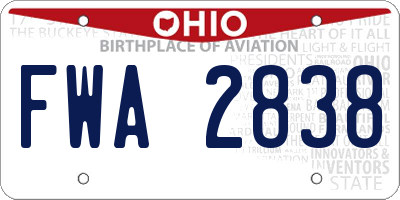 OH license plate FWA2838