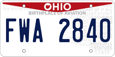 OH license plate FWA2840