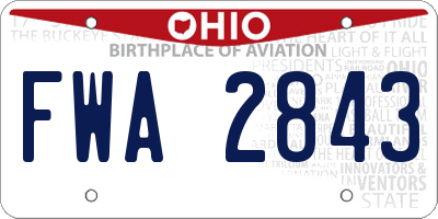 OH license plate FWA2843