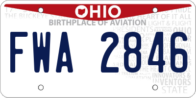 OH license plate FWA2846