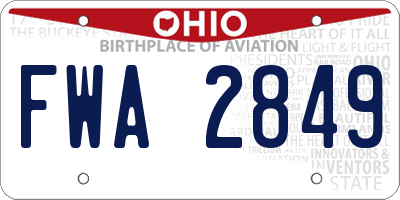 OH license plate FWA2849