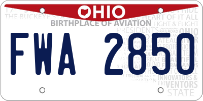 OH license plate FWA2850