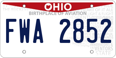 OH license plate FWA2852