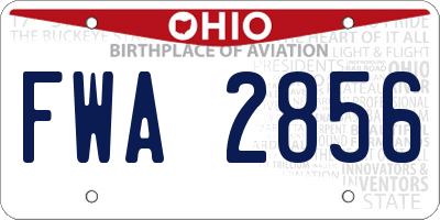 OH license plate FWA2856