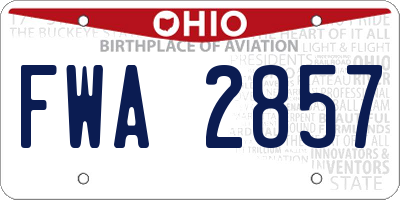 OH license plate FWA2857