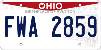 OH license plate FWA2859