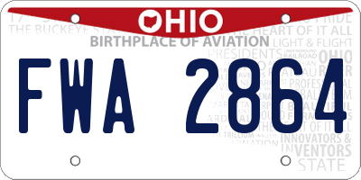 OH license plate FWA2864