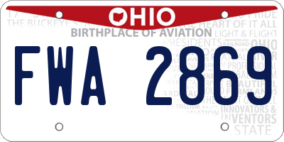 OH license plate FWA2869