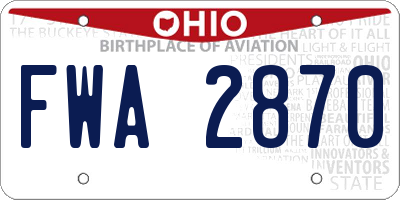 OH license plate FWA2870