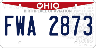 OH license plate FWA2873