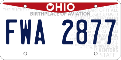 OH license plate FWA2877