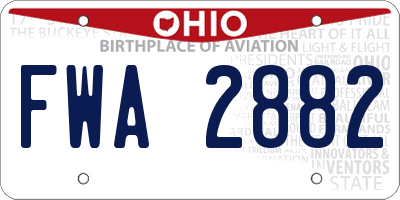 OH license plate FWA2882