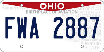 OH license plate FWA2887