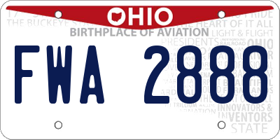 OH license plate FWA2888